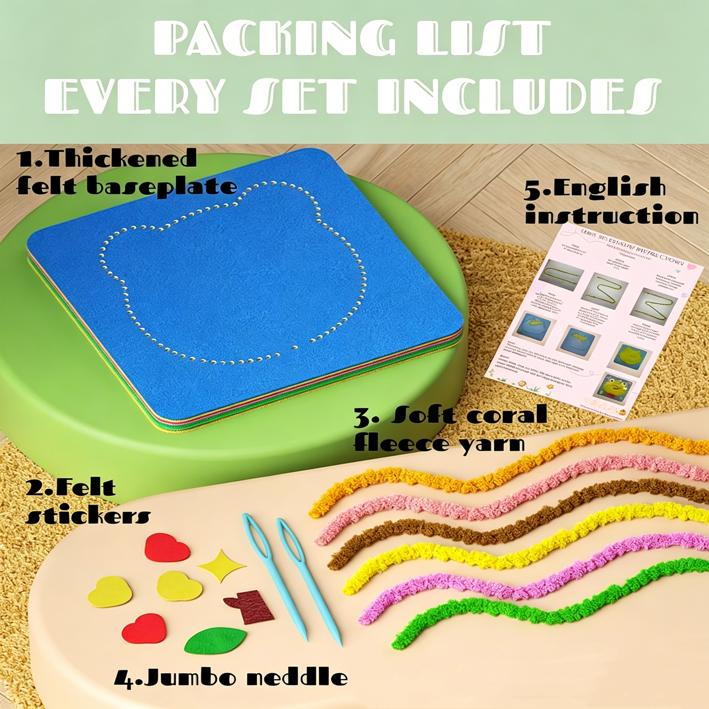 4Pcs Sewing Kit for Kids DIY Embroidery Sewing Kit Cute Animal Sewing Projects Easy Crafts