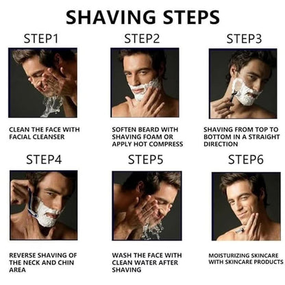 Men's Shaving Razor Set, 2 Blade Holder & 24 Replacement Blades, 6 Layer Progressive Blades