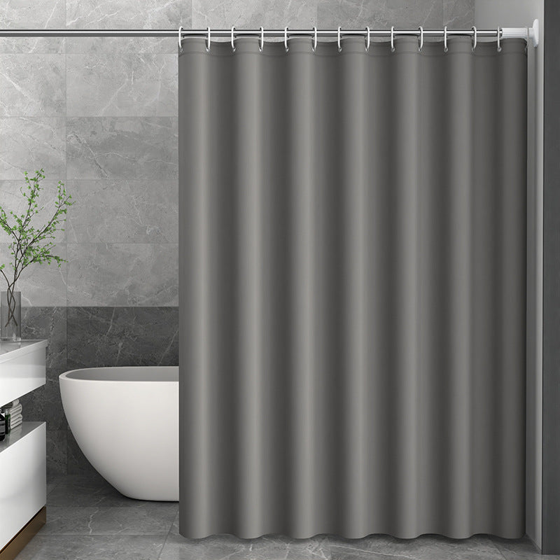 Minimalist Solid Pure Pink Shower Curtain with Hooks,Waterproof Fabric Privacy Bath Curtain