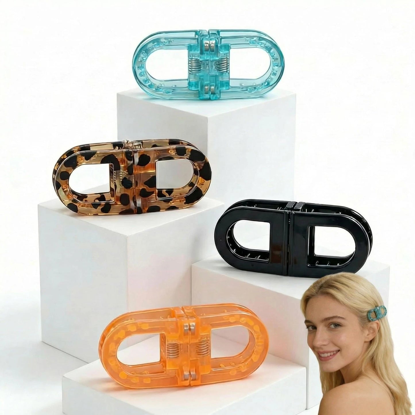 4Pcs Magnetic Hair Clips for Women - Strong Hold No-Slip Magnetic Flat Hair Clip