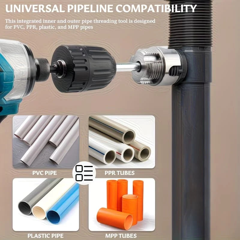 2PCS Internal & External Pipe Threading Tool 1/2'' & 3/4''