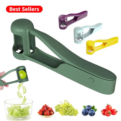 Grape Cutter Stainless Steel Baby Fruit Slicer Safe & Easy Grape