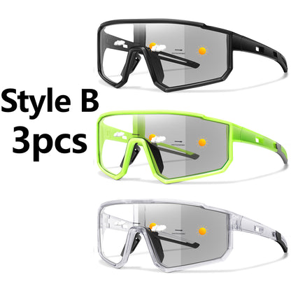 3 Packs Fashion Cycling Photochromic Sunglasses For Men Women