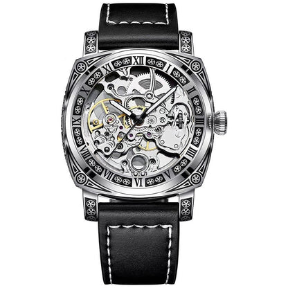 Men's Fully Automatic Mechanical Watch Hollow Wrist Watch for 50M Waterproof Sapphire Crystal
