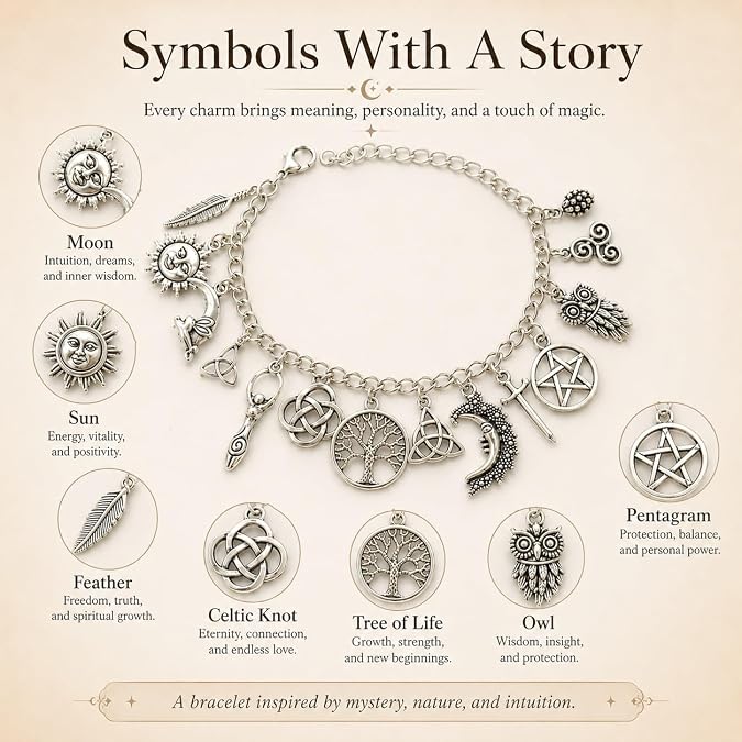 2-in-1 Vintage Witchy Charm Bracelet & Anklet for Women