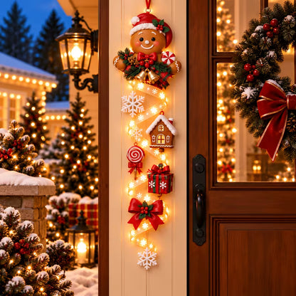 New Light‑Up Glowing Christmas Door Hanger - Festive Home Decor