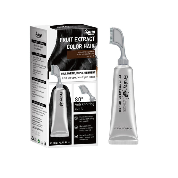 Hair Dye Cream Comb with Natural Plant Extract, Root Touch Up Hair Color, Ammonia Free