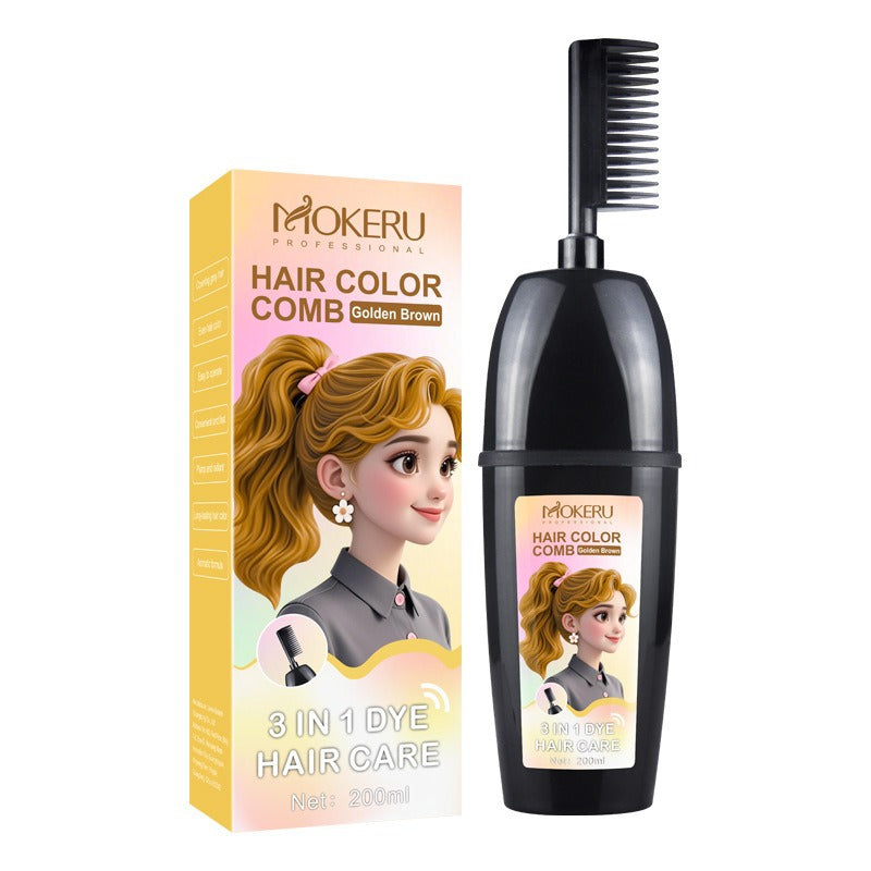 3-In-1 Herbal Hair Coloring Comb | Easy Hair Coloring At Home With Built-In Brush | No Mix, Ammonia-Free