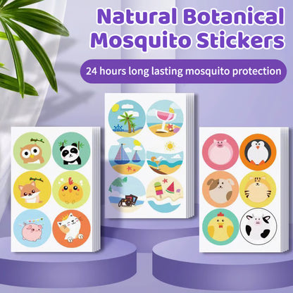 Mosquito Repellent Stickers (72 Pack) - Animal Patches for Kids, Natural DEET-Free, Essential Oil Infused