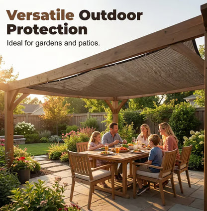 Large-Size UV-Resistant Sunshade Netting with Grommets, 80-90% Sun Blocking