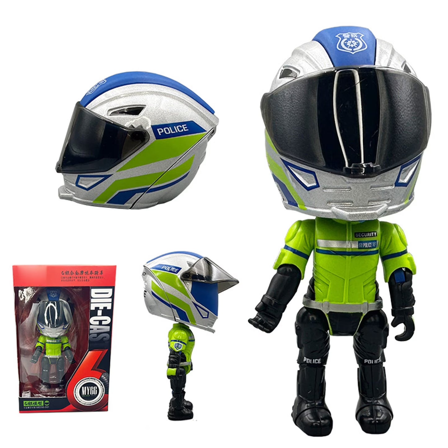 Mini Moto Helmet Heroes Transforming Ornaments with Hidden Racers Inside