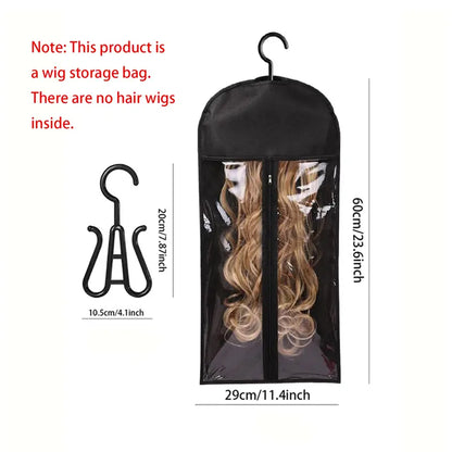 3PCS Wig Storage Bag With Hook Wig Storage Hanger