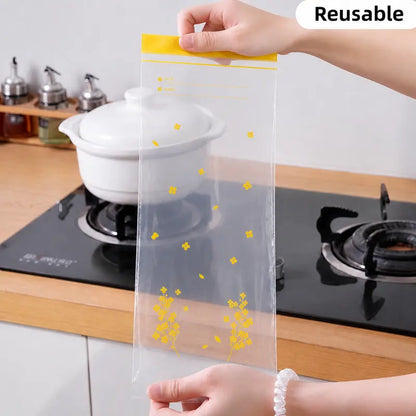 15PCS Thick Double Seal Food Storage Bags, Reusable Self-Sealing Pouches
