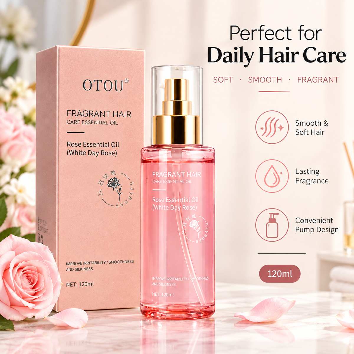 Perfumed Hair Oil - Long-lasting Fragrance Dry Repair Anti-frizz Smooth Lustrous