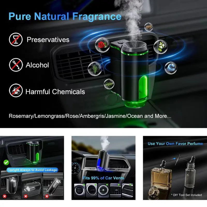 Smart Car Air Freshener Diffuser, Smart Car Air Freshener with Three Adjustable(3pcs Oil + Diffuser)