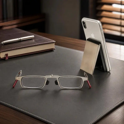 Portable Folding Pocket Reading Glasses for Men, with Slim Storage Case