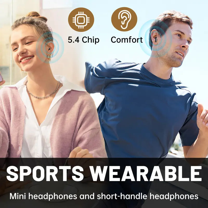 Wireless Bluetooth Headphones,Tiny Size Invisible Earbuds,Waterproof With Mic