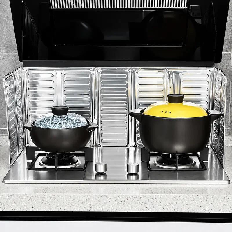 Foldable Stove Splatter Guard, 33x12in Aluminum Foil Oil Splash Shield