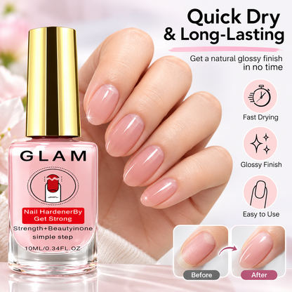 2PCS Natural Pink Nail Hardener – Quick-Drying Nail Strengthener