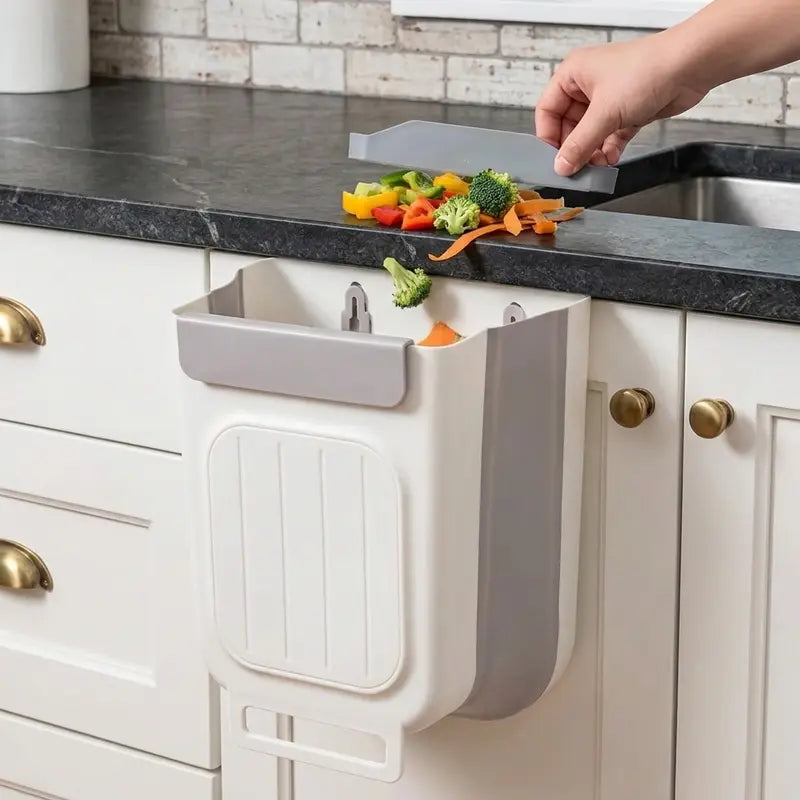 Hanging Kitchen Trash Can for Cabinet Door, Space-Saving Waste Bin