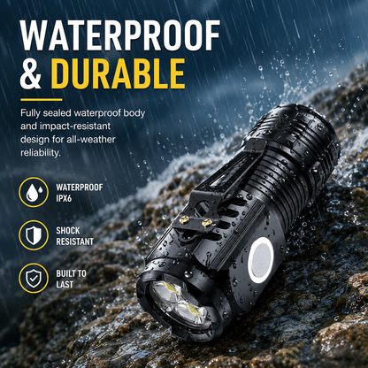 Ultra Bright Flashlight Portable Rechargeable LED Torch, Waterproof Pocket Torch for Outdoor