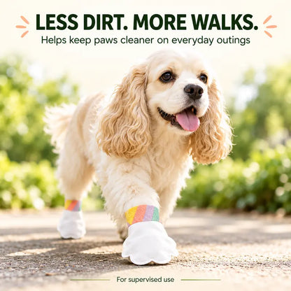 20/40/60Pcs Disposable Dog Boots,Paw Covers with Adjustable Self-Adhesive Bandage for Indoor & Outdoor Walks