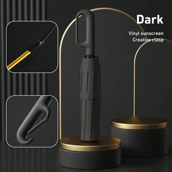 Automatic Folding Umbrella 10 Ribs Portable Windproof & Waterproof Umbrella