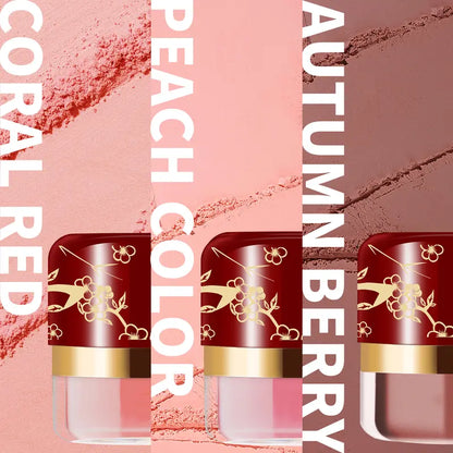 3-Pack Easy-Apply Blush Makeup Set with Built-In Mirror for Quick