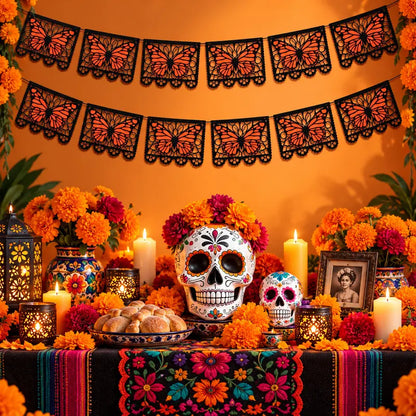 Monarch Butterfly Day of the Dead Banner 9.8FT