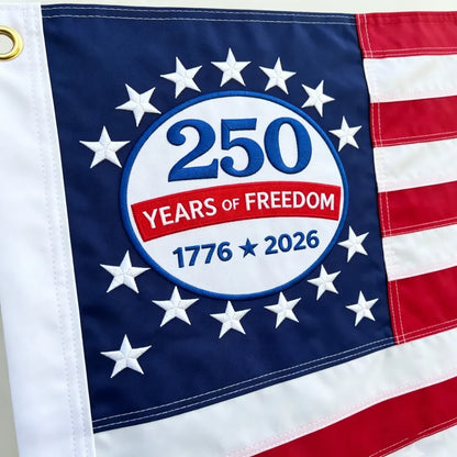 250 Years 1776 2026 Anniversary USA Flag 3x5 ft Outdoor, Embroidered Betsy Ross 250th Flags for Outside