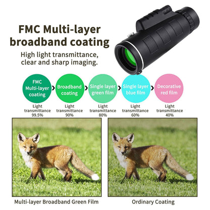 Monocular Telescope, 40x60 High Power HD Monocular Night Vision Watching Hunting