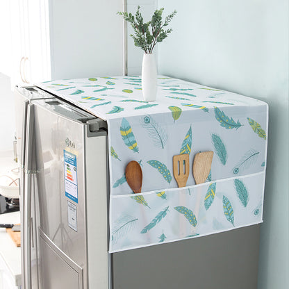 3Pcs Multipurpose Refrigerator Dust Cloth Proof Cover With Storage Pockets Bags