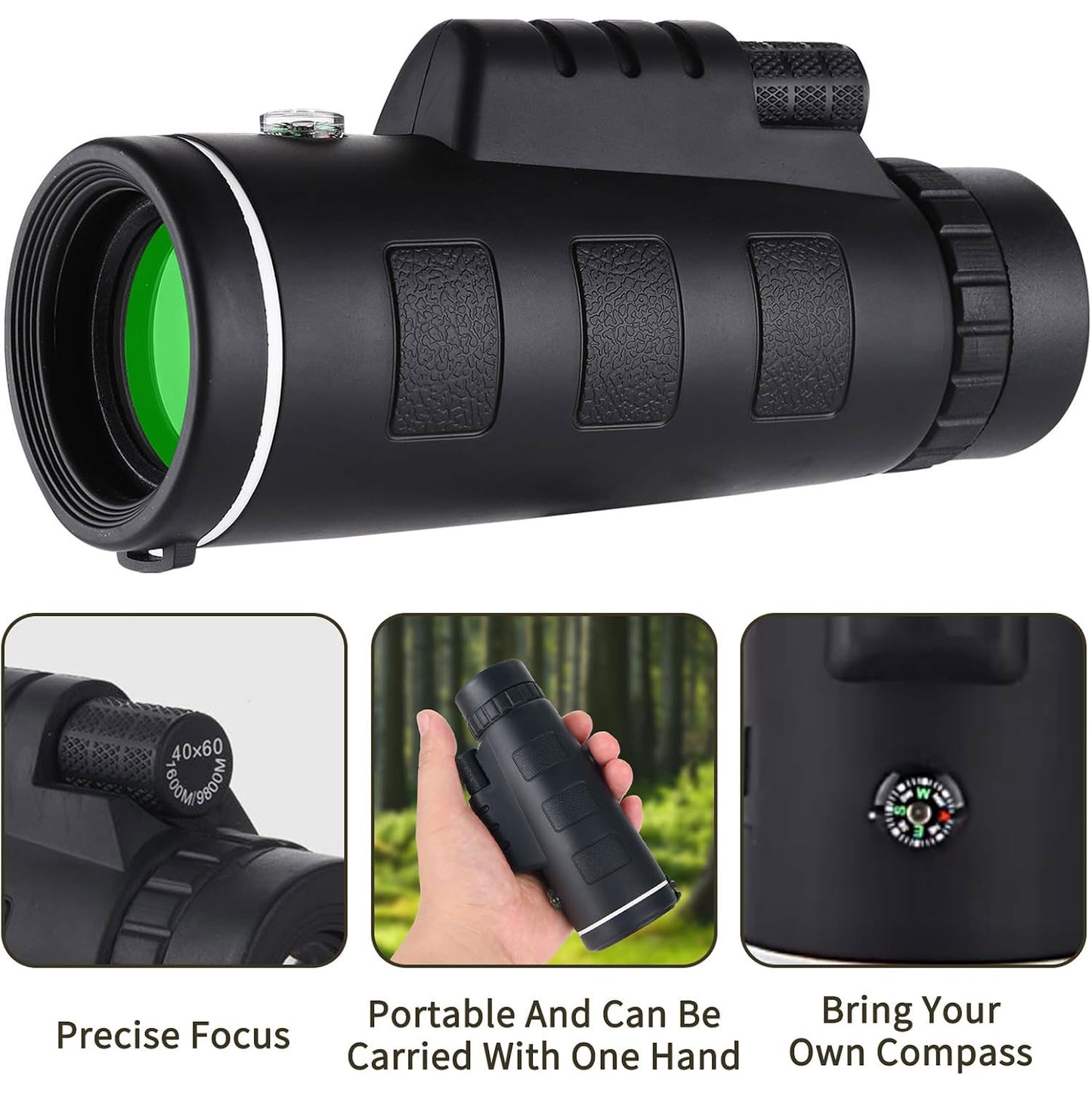 Monocular Telescope, 40x60 High Power HD Monocular Night Vision Watching Hunting