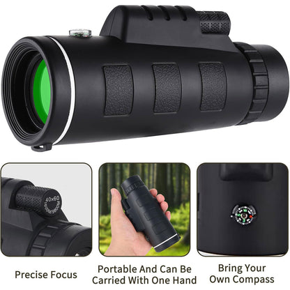 Monocular Telescope, 40x60 High Power HD Monocular Night Vision Watching Hunting
