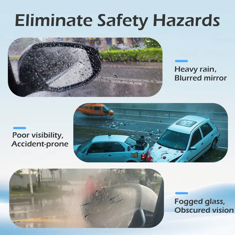 4 Counts Car Rearview Mirror Film, Anti Fog Glare Rainproof Waterproof Protective Sticker