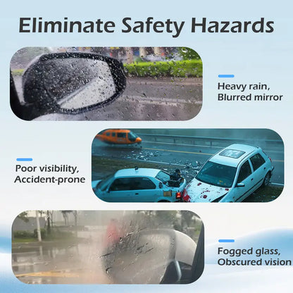 4 Counts Car Rearview Mirror Film, Anti Fog Glare Rainproof Waterproof Protective Sticker