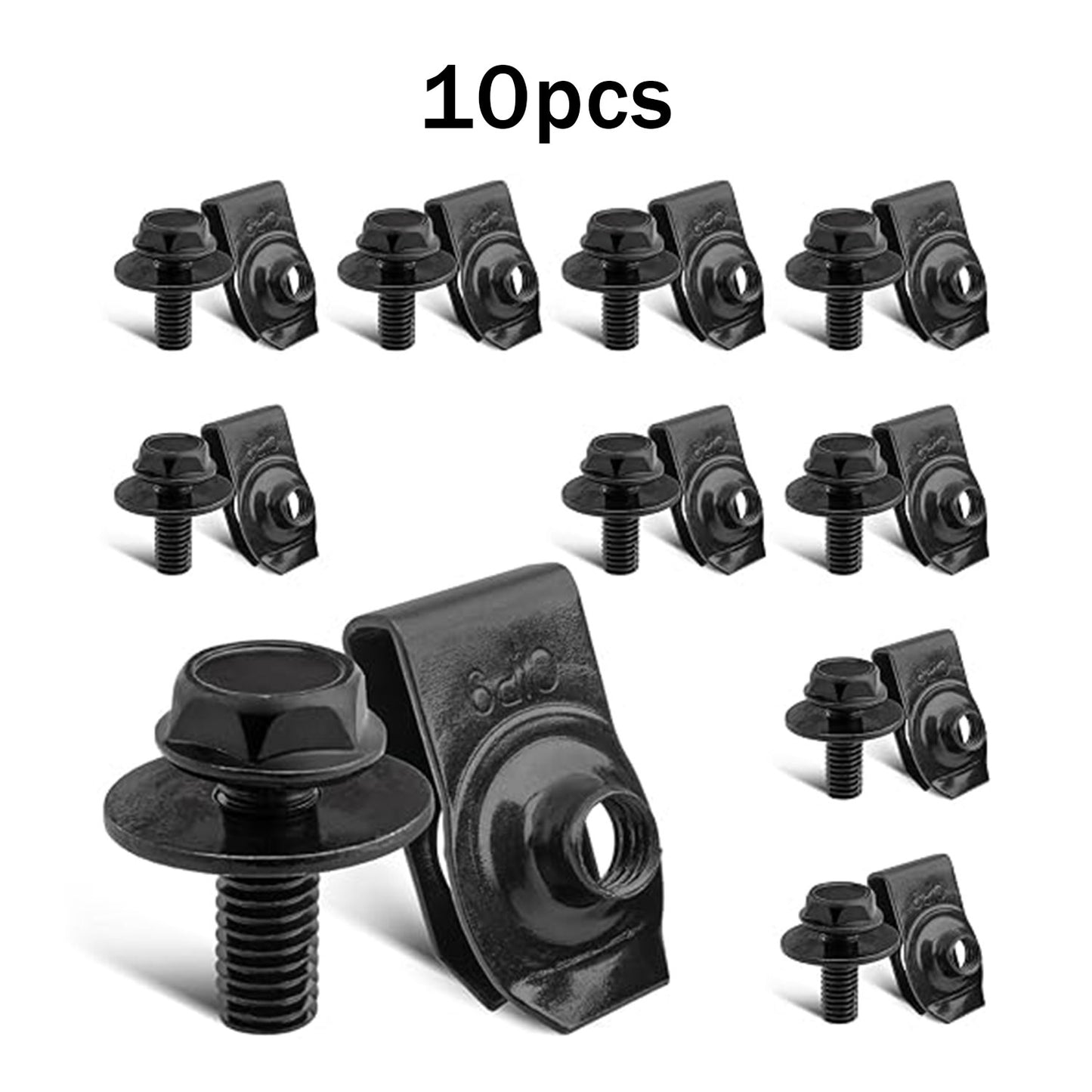 1/4 U-Nut Clips & Hex Head Automotive Body Fender Bolts Kit