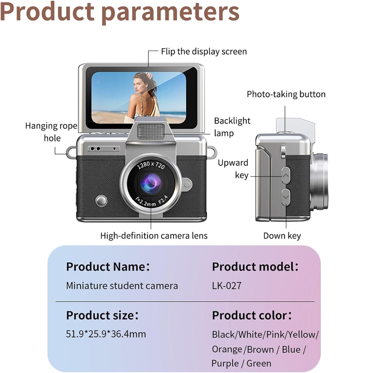 Mini Keychain Camera, 1080P Portable Digital Camera