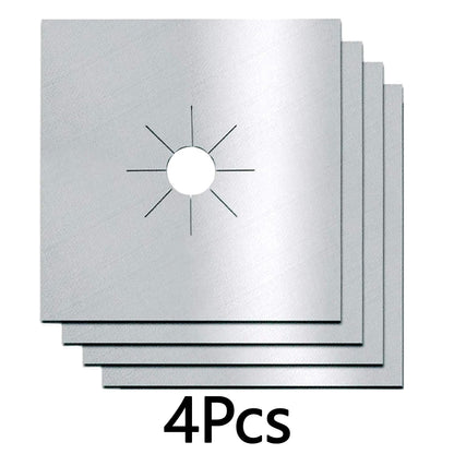 4Pcs Reusable Non-Stick Gas Stove Burner Covers, Gas Stove Burner Liners