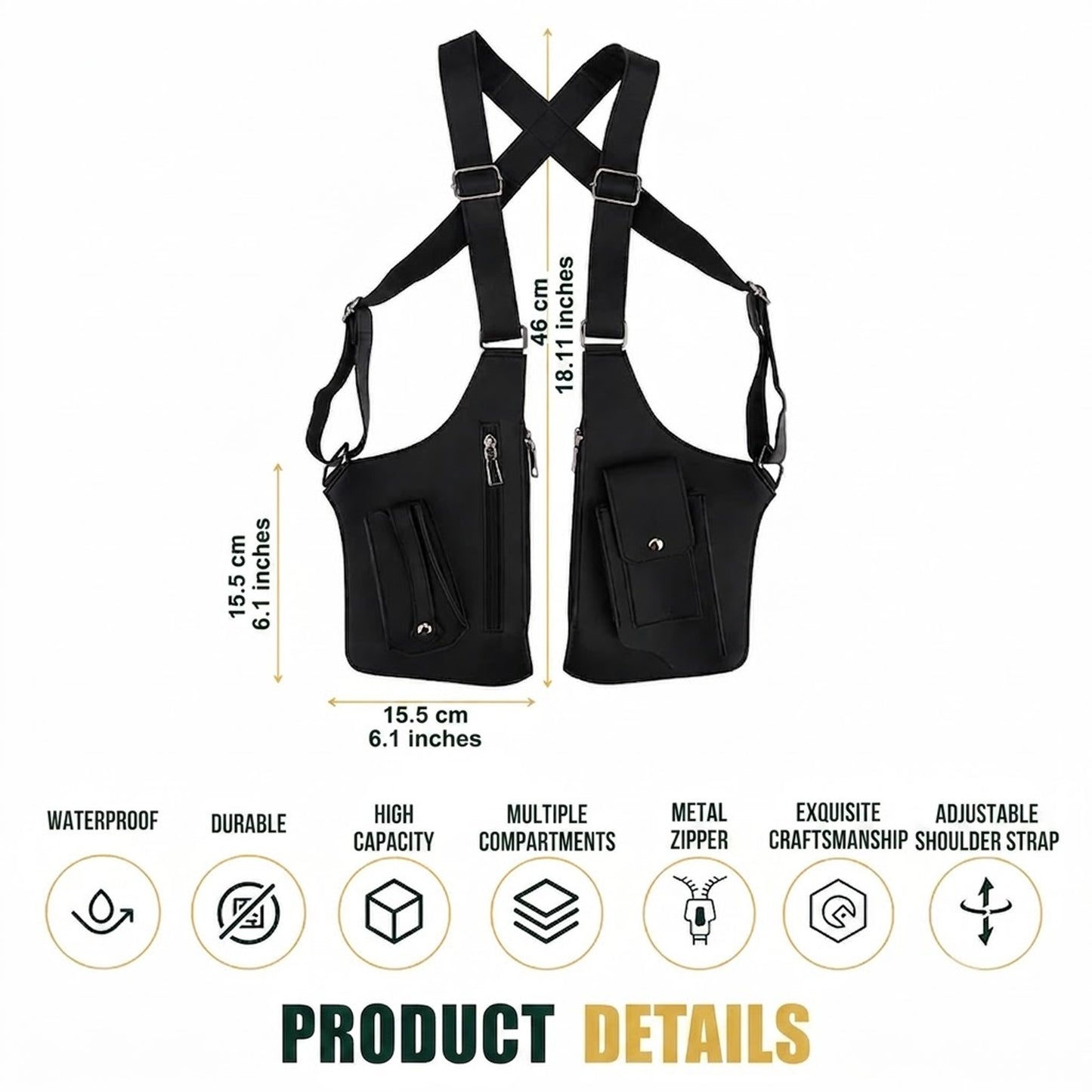 Underarm Backpack – Anti-Theft Underarm Holster-Style Bag with Adjustable Strap