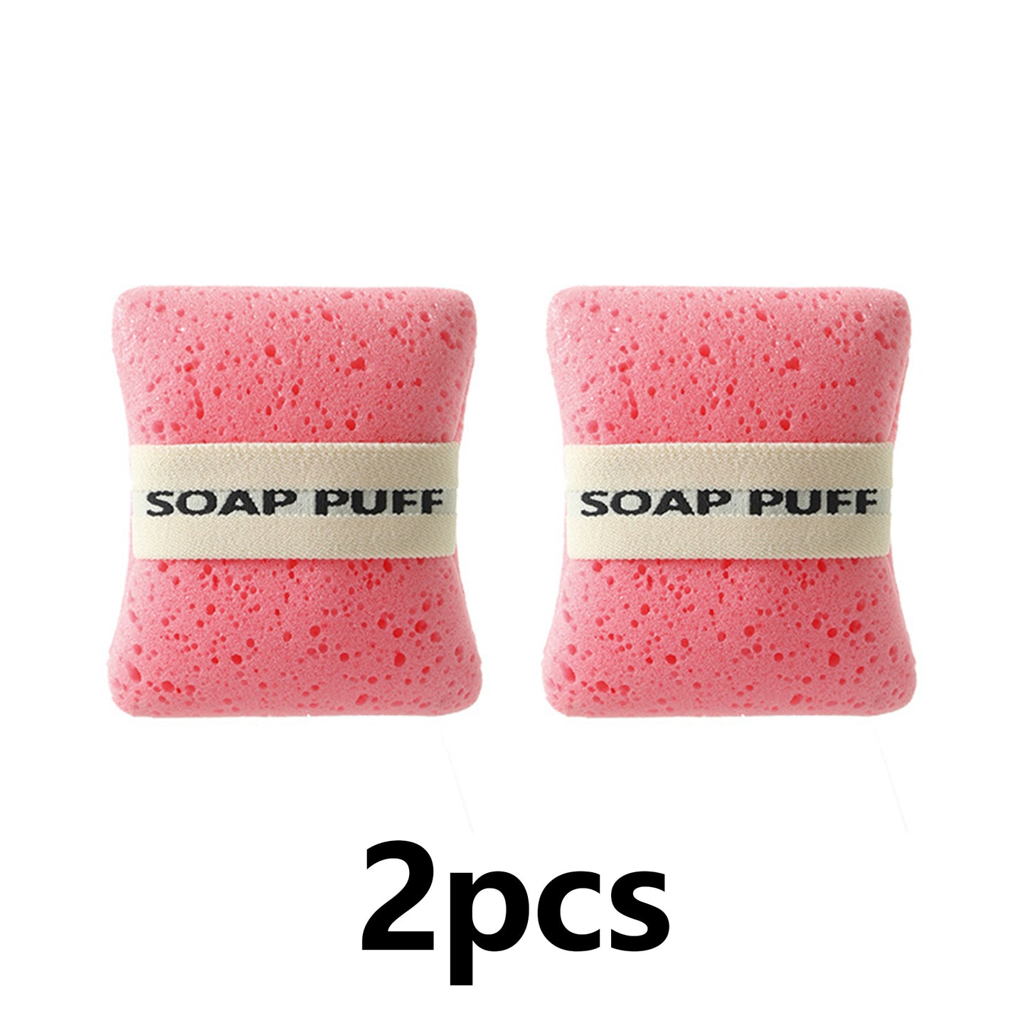 2PCS Bath Sponge, Foaming Body Wash Sponge and Scrubber, Rich Lather