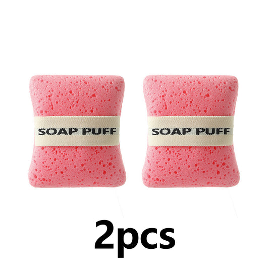 2PCS Bath Sponge, Foaming Body Wash Sponge and Scrubber, Rich Lather