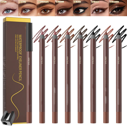 7 Pcs Waterproof Gel Eyeliner Pencil Set