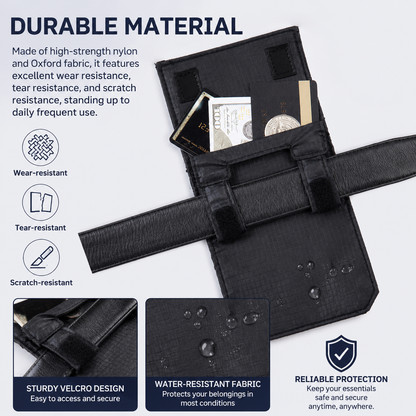 Black Tactical-Style Belt Pouch Quick Access Wallet