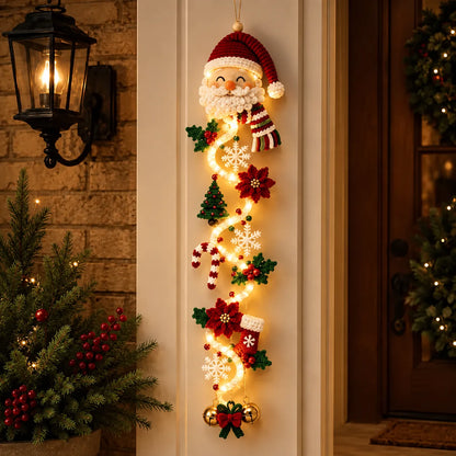 Light‑Up Glowing Christmas Door Hanger - Festive Home Decor