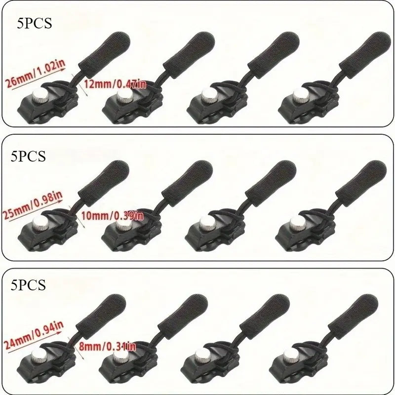 Zipper Repairer 15pcs Zipper Repairer | 3 Sizes Detachable