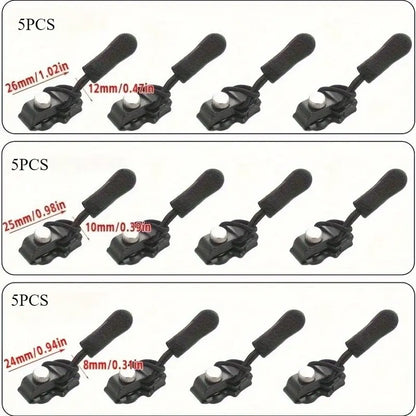 Zipper Repairer 15pcs Zipper Repairer | 3 Sizes Detachable