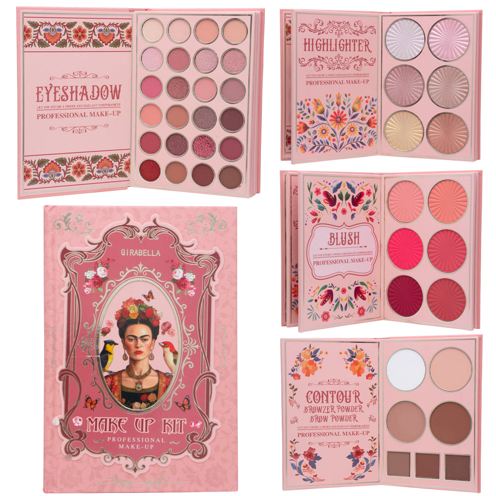 5-Layer Book-Style Foldable Makeup Gift Set, Multi-functional Eyeshadow, Contour, and Highlighter Palette