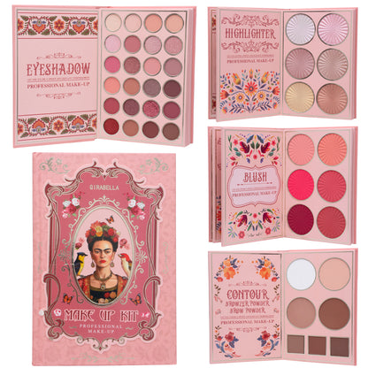 5-Layer Book-Style Foldable Makeup Gift Set, Multi-functional Eyeshadow, Contour, and Highlighter Palette