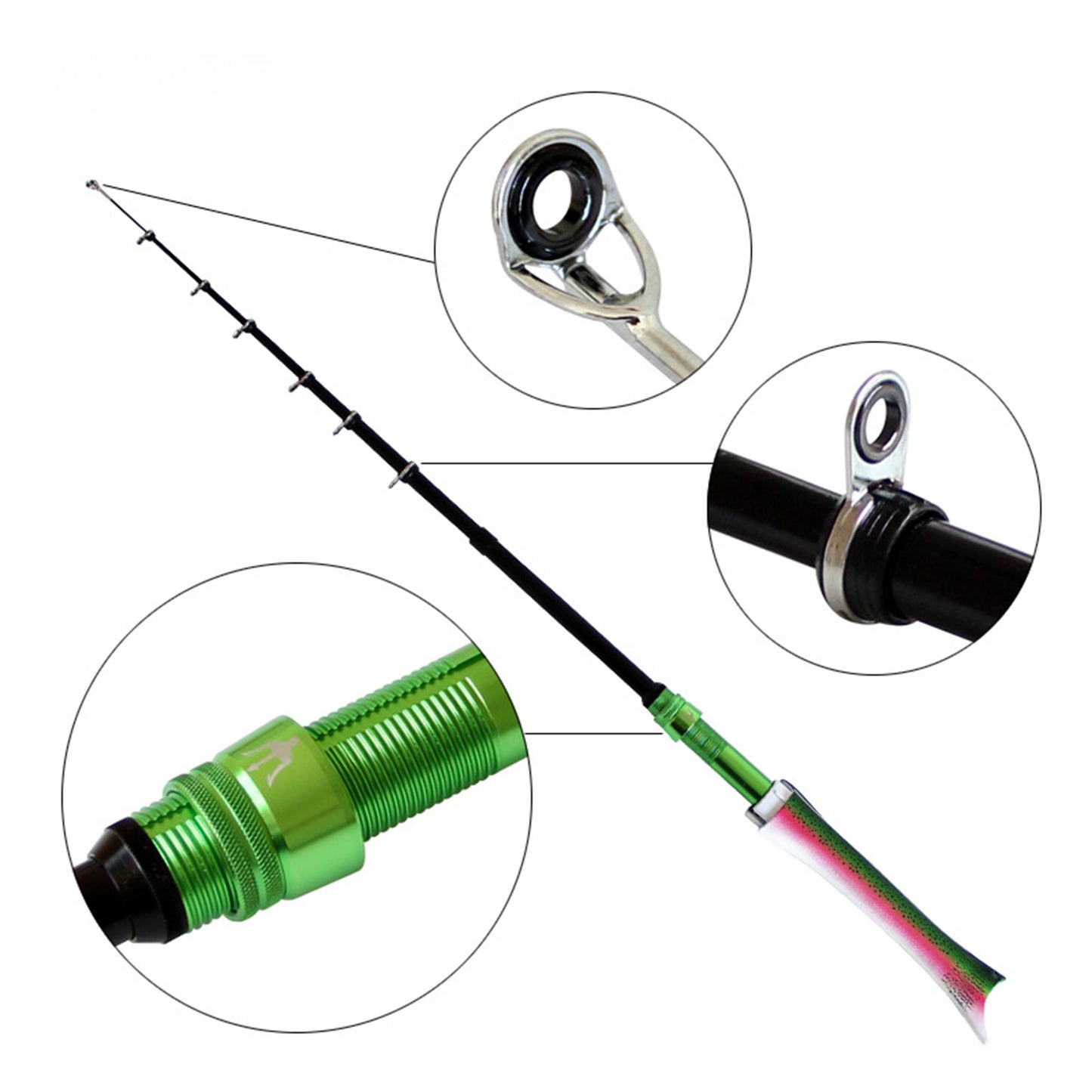 Telescopic Carbon Fishing Rod Under 6 Feet for Saltwater Lure Fishing with Fast Action